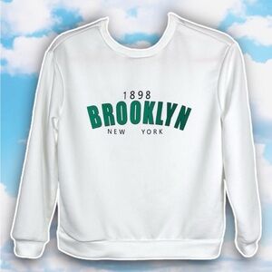 ❤️ SHEIN Brooklyn Girls Letter Graphic Pullover Sweatshirt Athletic Collegiate
